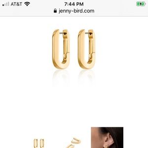 Jenny Bird ULink Earrings 14K dipped brass